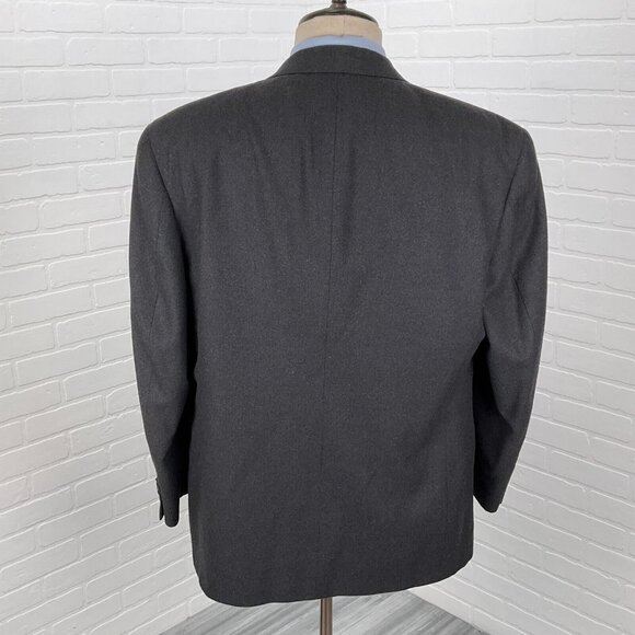 Pierre Cardin Blazer Men 44 Gray Flannel Double‎ Breasted Classic Union USA VTG - Picture 4 of 14